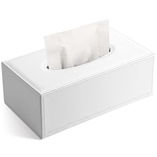 KINGFOM™ Rechteckige Kosmetiktücherbox für Zuhause/Büro/Auto (Weiß) von KINGFOM