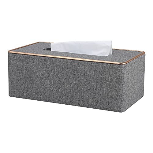 KINGFOM PU Leder Kosmetiktücher Box Taschentuchbox Tücherbox für Büro/Auto/Zuhause (Grau) von KINGFOM