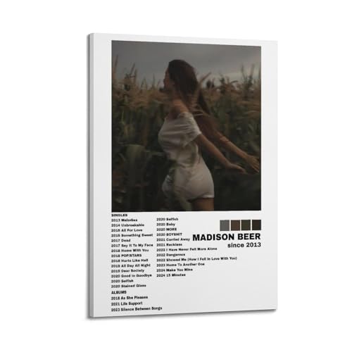 KINGGHYLL Poster Madison Beer Singles und Alben, dekoratives Gemälde, Leinwandposter, Wandkunst, Wohnzimmerdekoration, modernes ästhetisches Poster, 30 x 45 cm, Rahmenstil KINGGHYLL Poster Madison Beer Singles und Alben, dekoratives Gemälde, Leinwandposter, Wandkunst, Wohnzimmerdekoration, modernes ästhetisches Poster, 30 x 45 cm, Rahmenstil von KINGGHYLL