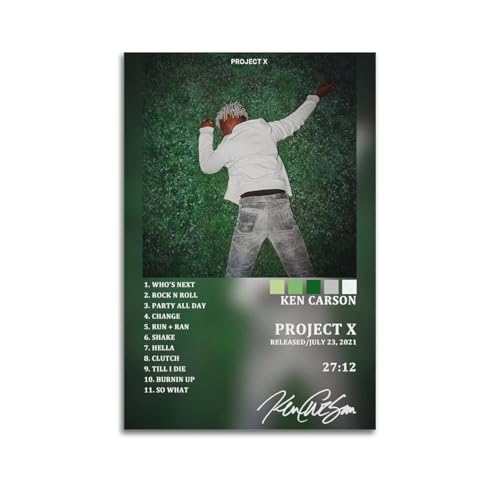 KINGGHYLL Rapper Ken Carson Album Project X Tracklist Poster, dekoratives Gemälde, Leinwandposter, Wandkunst, Wohnzimmer-Dekor, modernes ästhetisches Poster, 20 x 30 cm, ungerahmter Stil KINGGHYLL Rapper Ken Carson Album Project X Tracklist Poster, dekoratives Gemälde, Leinwandposter, Wandkunst, Wohnzimmer-Dekor, modernes ästhetisches Poster, 20 x 30 cm, ungerahmter Stil von KINGGHYLL