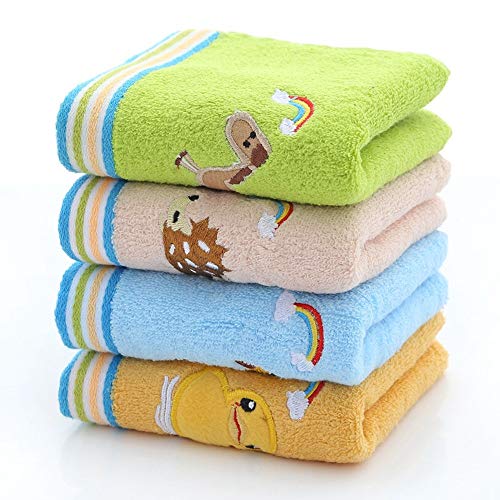 KINGGOO TDPYT 4 Stücke/Kinder Handtuch Reine Baumwolle Cartoon Bestickte Kindertuch Kindertuch 50 * 26 cm von KINGGOO