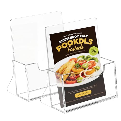 KINGHON DIN A5 Tisch Prospektständer, 2 Stück Acryl Transparenter Flyerständer, Prospekthalter im Hochformat, Flyerhalter für Menü, Faltblatt, Flyer KINGHON DIN A5 Tisch Prospektständer, 2 Stück Acryl Transparenter Flyerständer, Prospekthalter im Hochformat, Flyerhalter für Menü, Faltblatt, Flyer von KINGHON