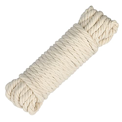 KINGLAKE 10mm- 10m Makramee Garn Baumwollschnur,Kordel Beige Dicke Schnur Makramee Seil- Für Handwerk, Gartenarbeit, Verpackung, Dekoration von KINGLAKE