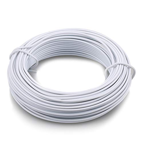 KINGLAKE Pflanzendraht Gartendraht 2mm - 20M Pflanzen Draht Bindedraht Ummantelt, Garten Draht Weich, Lst Draht, Basteldraht Zaundraht für Low Stress Training-Weiß von KINGLAKE