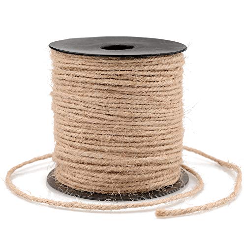 KINGLAKE 3mm 100M Juteschnur, Hanfseil Jutegarn Naturkordel Jute Seil Schnur Bastelschnur Für Verpackung, Dekoration, Gartenbündelung Braun von KINGLAKE