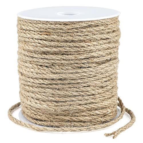 KINGLAKE 4mm 45M Juteschnur, Hanfseil Jutegarn Naturkordel Jute Seil Dicke Schnur Bastelschnur Für Verpackung, Dekoration, Gartenbündelung Braun von KINGLAKE