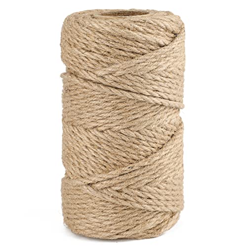 KINGLAKE 6mm Juteschnur,50m Hanfseil Jutegarn Naturkordel Jute Seil Dicke Schnur Bastelschnur Für Verpackung, Dekoration, Gartenbündelung von KINGLAKE