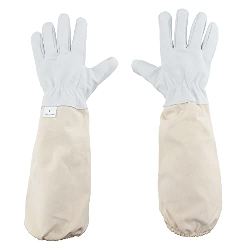 KINGLAKE Imkerhandschuhe aus Ziegenleder,Imker Handschuhe Herren Damen,Stichfeste imkereibedarf,Imker zubehör Für imkerhandschuhe 50CM Mit Belüfteten Ärmeln von KINGLAKE