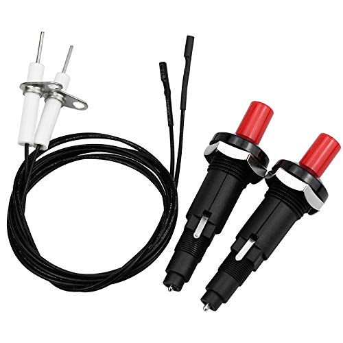 KINGOZOYI 2 Stücke Piezozünder Gasgrill Piezo Zünder Zündnadel Funkenzünder mit 1m Kabel für Gasgrill Bräter Gas Heizer von KINGOZOYI