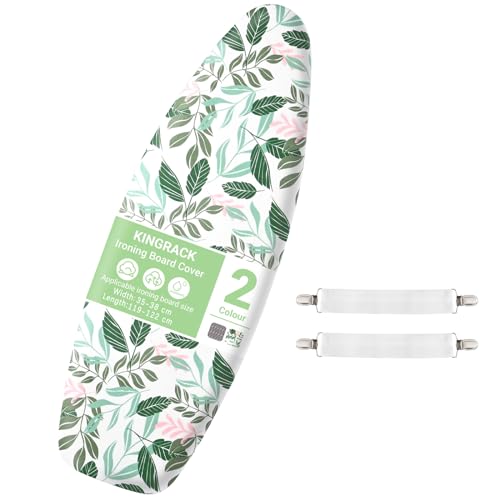 KINGRACK Bügelbrettbezug, Baumwolle Bügeltischbezug für 122 x 38 cm Bügelbretter, Einfach zu installierender Bezug mit Dicker Filzpolsterung zum Schutz des Bügelbretts, Grün von KINGRACK