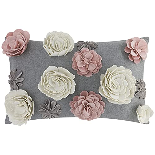 KINGROSE 3D-Blumen-Kissenbezug, handgefertigt, dekorativer Kissenbezug, Bett, Sofa, Couch, Wohnzimmer, 30,5 x 50,8 cm, bunt von KINGROSE