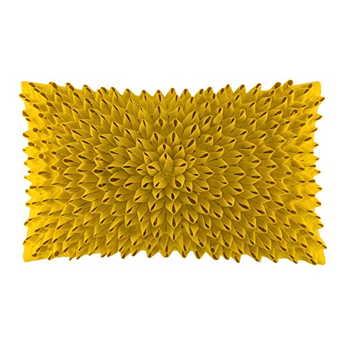King Rose 3D handgemachte rechteckige dekorative Dekokissenbezüge Heimdekoration Wolle Kissenbezüge für Sofa Couch Stuhl 30,5 x 50,8 cm gelb von KINGROSE