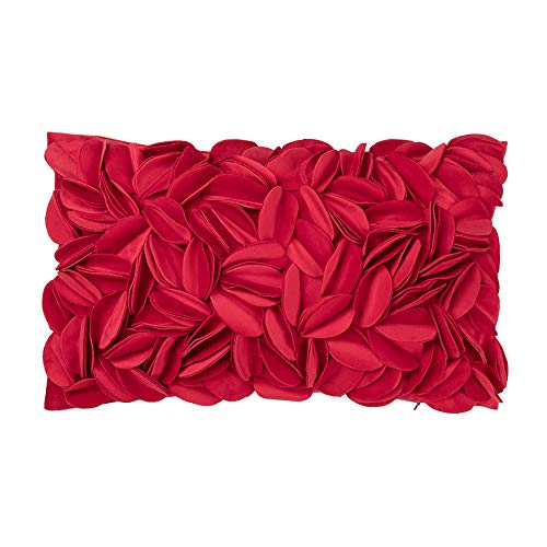 King Rose Handmade 3D Flower Throw Pillow Cover Decorative Cushion Cover Soft Pillow Case Sham for Sofa Couch Bed Living Room Home 12 X 20 Inches Velvet Christmas Red King Rose Handmade 3D Flower Throw Pillow Cover Decorative Cushion Cover Soft Pillow Case Sham for Sofa Couch Bed Living Room Home 12 X 20 Inches Velvet Christmas Red von KINGROSE