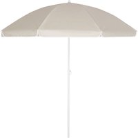 Sonnenschirm 180 - 200cm uv Schutz 50+ Neigbar mit Erdspieß Tragetasche Wasserabweisend Strand Garten Strandschirm Balkonschirm Gartenschirm beige von KINGSLEEVE