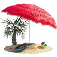 Sonnenschirm Hawaii ø 160 cm uv Schutz 30+ Neigbar Höhenverstellbar Wasserabweisend Erdspieß Mehrfarbig Bastschirm Hawaiischirm Strandschirm von KINGSLEEVE