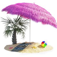 Sonnenschirm Hawaii ø 160 cm uv Schutz 30+ Neigbar Höhenverstellbar Wasserabweisend Erdspieß Mehrfarbig Bastschirm Hawaiischirm Strandschirm von KINGSLEEVE