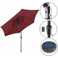 Kingsleeve Sonnenschirm LED Beleuchtung 300 cm UV Schutz 80+ Schutzhülle Groß Rund Solar Knickbar Marktschirm Gartenschirm Terrasse Garten Balkon rot von KINGSLEEVE