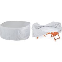 Schutzhülle Abdeckung Sitzgruppe Abdeckplane 420D Oxford Gartenmöbel Sitzgruppe 6+1 - Kingsleeve von KINGSLEEVE