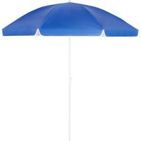 Sonnenschirm 180 - 200cm uv Schutz 50+ Neigbar mit Erdspieß Tragetasche Wasserabweisend Strand Garten Strandschirm Balkonschirm Gartenschirm blau von KINGSLEEVE