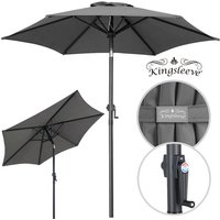 Sonnenschirm 200 cm mit uv Schutz 80+ Schutzhülle Kurbel Knickbar Alu Rund 2m Balkon Terrasse Garten Balkonschirm Kurbelschirm Marktschirm anthrazit von KINGSLEEVE