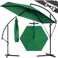 Ampelschirm rostfreies Aluminium Sonnenschirm ø 300 cm & 330 cm uv Schutz 30+ Ständer Kurbel schwenkbar neigbar Garten Balkon grün, 350cm - Kingsleeve von KINGSLEEVE