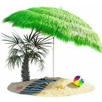 Sonnenschirm Hawaii ø 160 cm uv Schutz 30+ Neigbar Höhenverstellbar Wasserabweisend Erdspieß Mehrfarbig Bastschirm Hawaiischirm Strandschirm von KINGSLEEVE