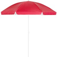 Sonnenschirm 180 - 200cm uv Schutz 50+ Neigbar mit Erdspieß Tragetasche Wasserabweisend Strand Garten Strandschirm Balkonschirm Gartenschirm rot von KINGSLEEVE