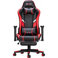 Douxlife GC-RC03 Gaming-Stuhl Bürostühle Massage Ergonomisches Design mit Rückenlehne 2023 7-Punkte Massagestuhl Schwarz + Rot Hasaki von KINGSO