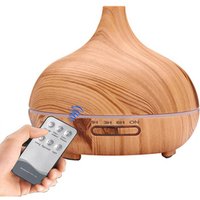 Kingso - Meco 300ml Aroma Diffusor led Nachtlicht Ultraschall Luftbefeuchter Luftreiniger Holzmesserung mit Fernbedienung von KINGSO