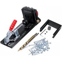 Pocket Hole Jig Kit Aluminiumlegierung Einstellbare Bohrführung für die Holzbearbeitung abgewinkelt von KINGSO