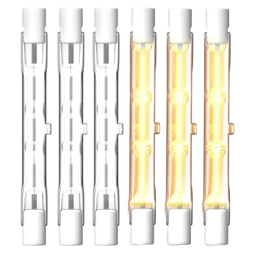 KINGYEENUO 6X 100W R7S Halogenstab 78mm Dimmbar 2700K Warmweiß 820LM J-Typ Doppelendige Halogenlampe für Arbeitsleuchten Sicherheitsleuchten Stehlampen Landschaftsbeleuchtung von KINGYEENUO