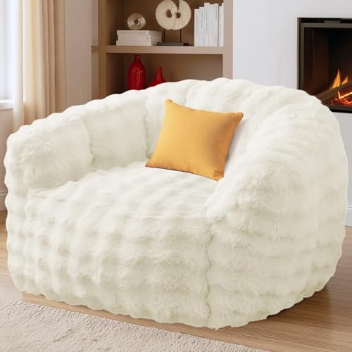 KINGYES Riesiger Sitzsack-Sessel, übergroße Sitzsack-Couch mit Premium-Memory-Schaum-Füllung und strapazierfähigem Stoffbezug, Beige KINGYES Riesiger Sitzsack-Sessel, übergroße Sitzsack-Couch mit Premium-Memory-Schaum-Füllung und strapazierfähigem Stoffbezug, Beige von KINGYES