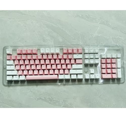 106 Tasten, grau-rote Tastenkappen, PBT Specials, Tastenkappe, Hintergrundbeleuchtung, zweifarbig, mechanische Tastatur-Tastenkappen, 61/104 von KINHA