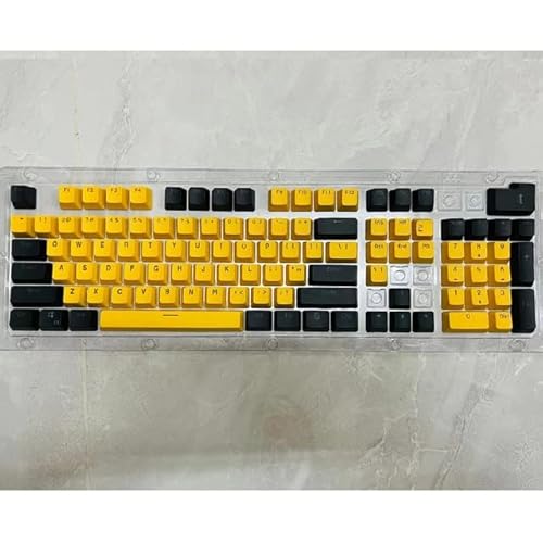 106 Tasten, grau-rote Tastenkappen, PBT Specials, Tastenkappe, Hintergrundbeleuchtung, zweifarbig, mechanische Tastatur-Tastenkappen, 61/104 von KINHA