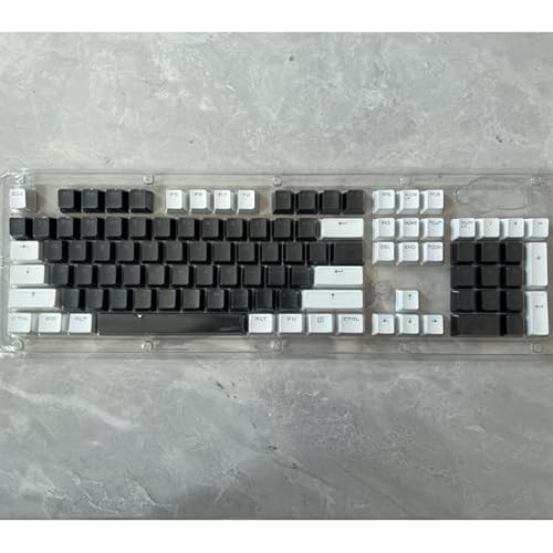 106 Tasten, grau-rote Tastenkappen, PBT Specials, Tastenkappe, Hintergrundbeleuchtung, zweifarbig, mechanische Tastatur-Tastenkappen, 61/104 von KINHA