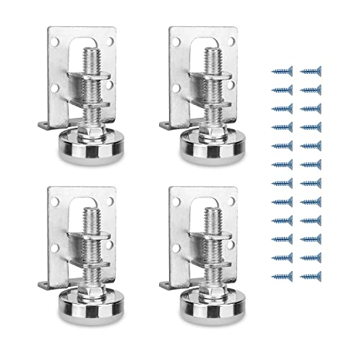 KINHARD 4 Stück Möbelfüße Höhenverstellbar, Stahl Verstellbare Nivellierfüße, Vierkant-Profil: 40 x 50 mm, Einstellbare Höhe 11-27 mm, für Nachttisch, Kleiderschrank, Schuhschrank KINHARD 4 Stück Möbelfüße Höhenverstellbar, Stahl Verstellbare Nivellierfüße, Vierkant-Profil: 40 x 50 mm, Einstellbare Höhe 11-27 mm, für Nachttisch, Kleiderschrank, Schuhschrank von KINHARD