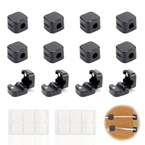 KINHARD Ladekabel Halterung, 12 Stück Kabel Organizer Schreibtisch, Schwarz Kabelorganizer, Geeignet zum Ordnen Unordentlicher Datenkabel Auf Schreibtisch von KINHARD