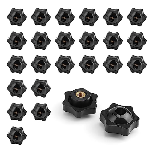 Sterngriffmutter M6, KINHARD 25 Stücke M6 Rändelmutter Schwarz, Flügelmutter, für Werkzeugmaschinen, Mechanische Geräte, Möbeldekoration, Elektronische Geräte von KINHARD
