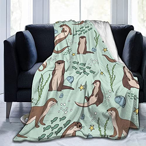 KINITA Kuscheldecke Flauschige 3D Karikatur Otter Decke 80 x 150 cm Mikrofaser Sanft Flanell Weich Decke Fleecedecke Sofaüberwurf Tagesdecke kinderdecke für Bett/Sofa von KINITA