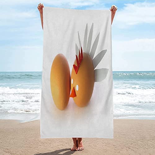 Strandtuch Groß Ei 70x140 cm, 3D Lustig Badetuch Mikrofaser Handtücher, Strandhandtuch Schnell Trocknendes Sandfreies Badehandtuch, Saunatuch, Handtuch, Kinder, Damen, Herren, Strandtücher von KINITA