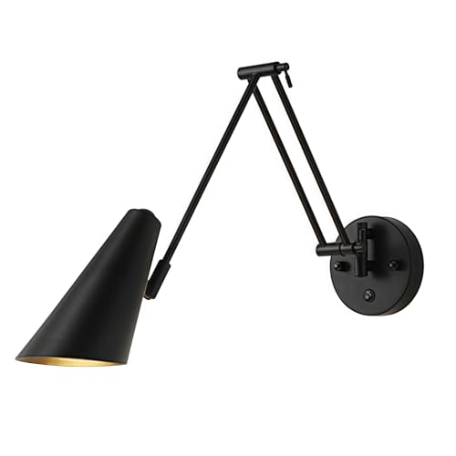 KINLAMS Verstellbare LED Wandleuchte Moderne Wand-Leselampen Joystick Leselampe Wandleuchte Schalter Strahler Innen Wandleuchte Nachttischlampe Faltlampe Wohnzimmer Beleuchtung (Schwarz) von KINLAMS