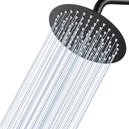 KINLIV Runder Regendusche Duschkopf 20CM, 8 Zoll Wasserfall Duschkopf Wassersparend, Ganzmetall-Edelstahl 304, Regenduschköpfe mit 90 Anti-Verstopfungs-Silikondüsen von KINLIV