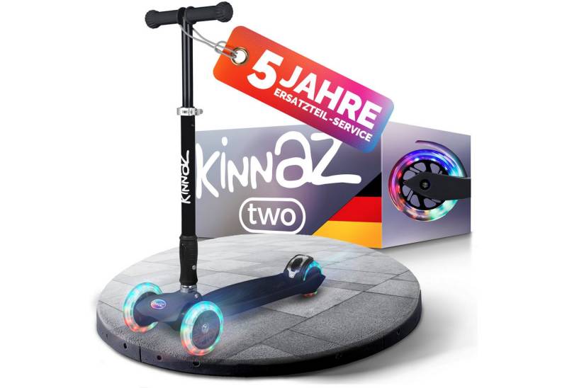 KINNAZ Dreiradscooter Kinderroller ab 5 Jahre, faltbar, Höhe einstellen, LED Räder, Garantie, (Kinderroller, Kinnaz Two), Händler aus Hamburg von KINNAZ