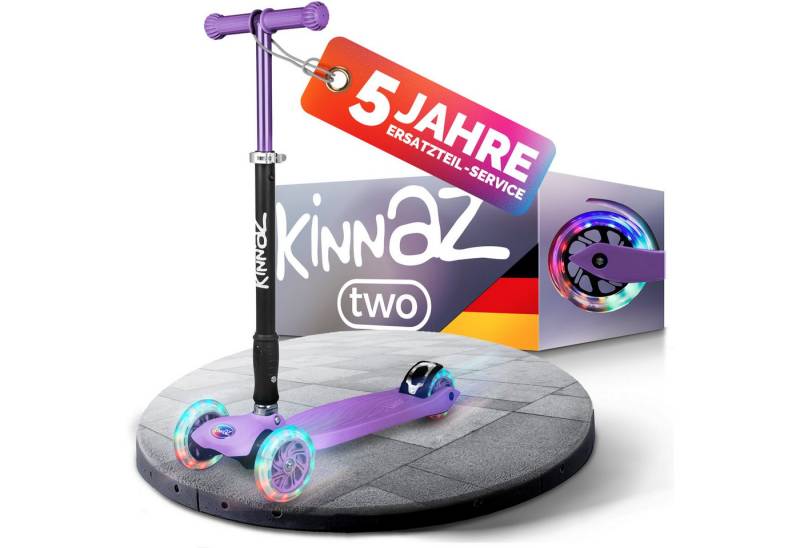 KINNAZ Dreiradscooter Kinderroller ab 5 Jahre, faltbar, Höhe einstellen, LED Räder, Garantie, (Kinderroller, Kinnaz Two), Händler aus Hamburg von KINNAZ
