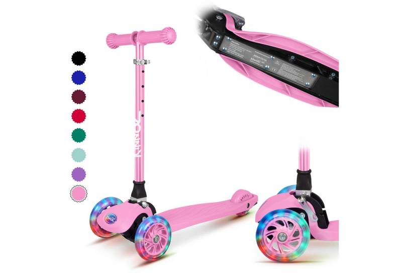 KINNAZ Dreiradscooter Kinderroller ab 3 Jahre, LED, faltbar, Premium, Roller Kinder 4 Jahre, (Kinderroller, kinnaz ONE), Händler aus Hamburg von KINNAZ