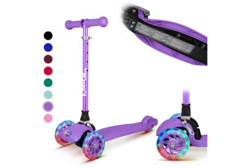 KINNAZ Dreiradscooter Kinderroller ab 3 Jahre, LED, faltbar, Premium, Roller Kinder 4 Jahre, (Kinderroller, kinnaz ONE), Händler aus Hamburg von KINNAZ