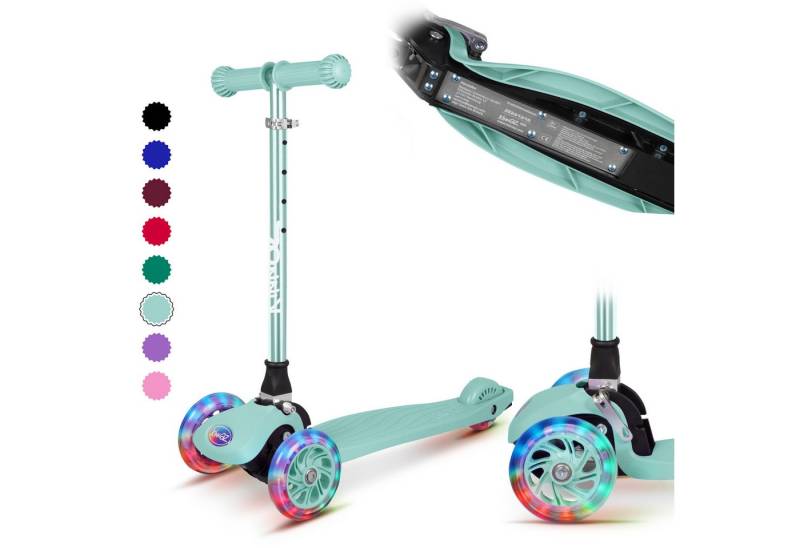 KINNAZ Dreiradscooter Kinderroller ab 3 Jahre, LED, faltbar, Premium, Roller Kinder 4 Jahre, (Kinderroller, kinnaz ONE), Händler aus Hamburg von KINNAZ