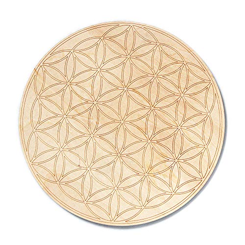 Blume des Lebens Holz Kristall Gitter Altar Chakra Kristall Heilung Heilige Geometrie Metatron's Cube Hexerei (B) von KINO