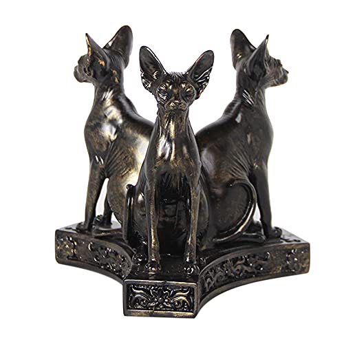 Kino Dreifach-Sphinx-Katzen-Kristallkugel-Ständer, Harz-Figuren, Statue, Heimdekoration, für 60–70 mm Kugel (Sphinx-Katze) von KINO