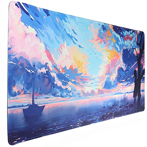 KINPLE Erweitertes großes Mauspad, Gaming-Mauspad, volle Schreibtisch-Tastatur, Mauspad, XXL Bigmouse Pad mit Anime, wasserdicht und rutschfest, für Büro-Schreibtisch-Dekoration (35,4 x 15,75 x 0,1 von KINPLE